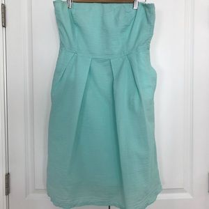 J. Crew turquoise seersucker dress